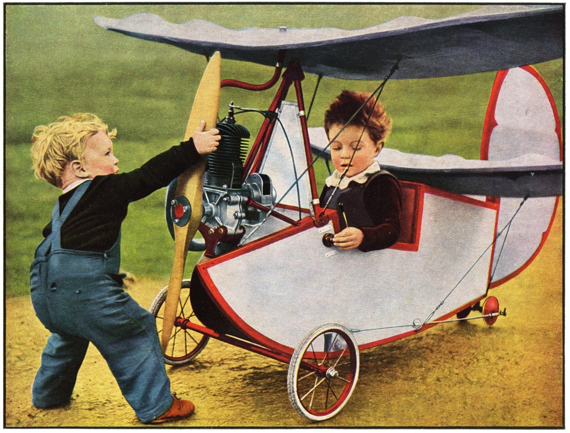 Howard Morris and his brother Eric with the family's Flying Flea, Essendon, 1937
