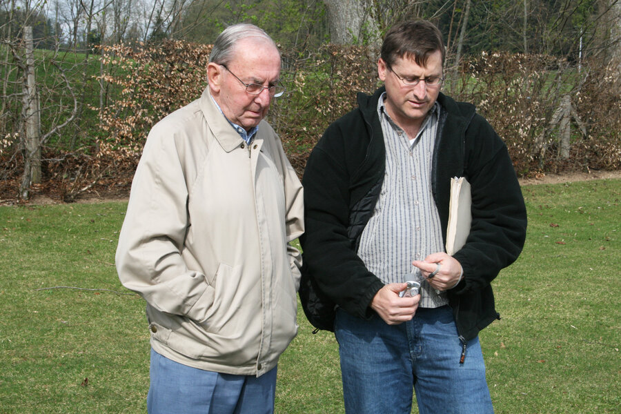Darren May and Joe Hollins at Durnbach War Cemetery